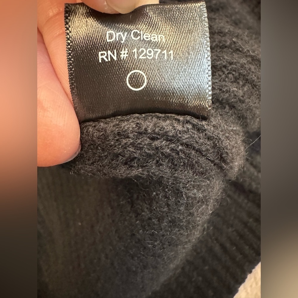 Jenni Kayne Half Zip Cashmere Sweater Black Pullover Ribbed Knit Mock EUC Size L - Picture 9 of 11